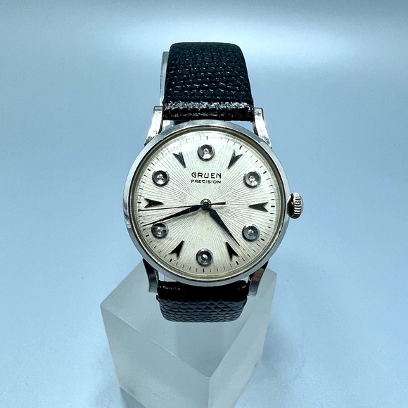 Gruen Other - Vintage Gruen Precision Mens Diamond Dial Watch